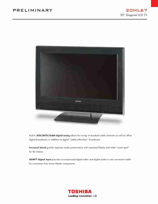 Toshiba Flat Panel Television 20HL67-page_pdf